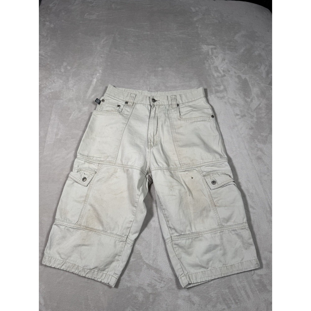 Vintage Y2K Kikwear Shorts Size 32 Beige Tan Rave Skate Street Grunge